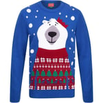 Christmas Polar Jumper Mens Christmas Jumper Royal Stylish Long Sleeve Fleece