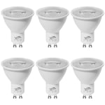 LOEODO GU10 LED Bulbs, 2700K Warm White, 400 Lumens, 6W (Equivalent to 40W), LED Spotlight Bulbs, Non-Dimmable, CRI>80, Pack of 6