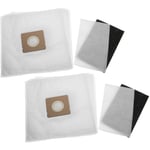 Lot de sacs (microfibres non tissées) + filtre avec 12 pièces compatible avec Rowenta ro 524321, RO5227, RO5227EA, RO5227GA aspirateur - Vhbw