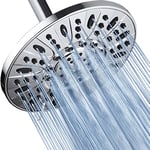 AquaDance Pomme de douche chromée haute pression 6 réglages, 17,8 cm – Testé pour répondre aux normes de qualité américaines, angle réglable, avec finition d'installation sans outil