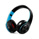 YUHUANG Bluetooth Headphones Over-Ear Wireless Headset Hi-Fi Stereo Earphones Bluetooth Headphone Music Headset FM And Support SD Card With Mic For Cell Phones/Laptop/PC (Color : Black blue)