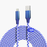 Cable Iphone Chargeur Iphone 6M [Certifié Mfi], Long Fil Lightning Nylon Tressé Ultra Résistant Résistant, Rapide Cable Lightning Usb Pour Iphone 14 Pro Max 13 12 11 Xr Xs X 8 7 6S Plus Se, Ipad