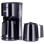 Severin Cafetière Filtre Isotherme, 1 000W, 1L, Jusqu'à 8 tasses, 2 Verseuses Isothermes soit 16 tasses, Couvercles de Filtration, Noir, KA 9307