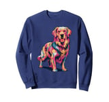 Cute Colorful Golden Retriever Dog Art for Pet Lovers Sweatshirt