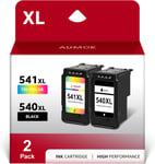 Cartouches d'encre PG-540XL CL-541XL Remanufacturées Compatibles pour Cartouche Canon 540 541 XL pour Pixma TS5150 TS5151 MG4250 MG3650S MG3600 MX475 MX455(1 Noir & 1 Tricolore)