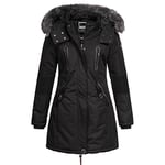 Geographical Norway Veste d'hiver pour femme Cora IMS avec capuche UD Beanie S M L XL XXL, Noir , L