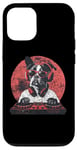 Coque pour iPhone 13 Pro Casque audio rétro amusant DJ Boston Terrier Dog Disco Tech