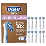 Oral-B Pro Sensitive Clean Brossettes pour Brosse à dents électriques, Pack De 10 Unités, Convient À Une Boîte Aux Lettres