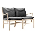 Carl Hansen - OW149-2 - Colonial Sofa, Vitoljad Ek, Lädergrupp C Sif - 98 - Soffor - Ole Wanscher - Svart