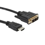 APM 590488 - Cordon HDMI/DVI-D Connecteurs Mâle/Mâle - Accessoires pour TV et Vidéo - Transfert Audio et Vidéo - Connexion Ordinateur vers Écran LCD/Plasma/Vidéoprojecteur - Longueur 1,8 m - Noir