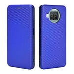 GOGME Case for Xiaomi Mi 10T Lite 5G Flip Wallet Cover with [Card Slots], Anti-Scratch Carbon Fiber PC + Shockproof TPU Inner Protective + Ring Stand Holder. Blue