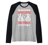 Conquering Mountains One Wheel at a Time Paraplegic Raglan Baseball Tee