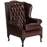 The English Chesterfield Company Gladstone fåtölj skinn brun B81 cm