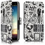 Housse Etui Porte-Carte Support Universel M Motif Mv23 Pour Samsung Galaxy Note 3 Lite