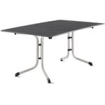 Table pliante 165 x 95 cm, plateau Vivodur® anthracite, structure gris clair - Sieger