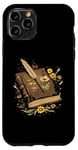 Coque pour iPhone 11 Pro Livre ancien avec fleurs et plumes - Green Academia