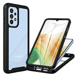 CENHUFO Coque Samsung A33 5G, Antichoc Housse avec Protection d'écran, 360° Protégé Téléphone Etui Double Face Case Robuste Transparent Portable Intégrale Coque pour Samsung Galaxy A33 5G - Noir