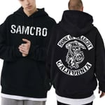 Sons Of Anarchy Samcro Hoodie Dubbelsidigt print Hoodie Shirt Top Black S