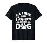 Camera and Dog Lover Photography Photographer T-Shirt