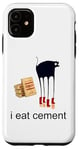 Coque pour iPhone 11 I Eat Cement Maudit Chat Drôle Curly Specific Meme