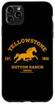 Coque pour iPhone 11 Pro Max Yellowstone Dutton Ranch Est. 1886 Running Horse Brown Logo