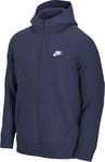 Nike Homme M Nsw Club Hoodie Fz Ft Sweatshirt, Midnight Navy/Midnight Navy/White, XL EU