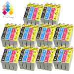 40 Ink Cartridges (set + Bk) For Epson Workforce Wf-2530wf Wf-2540wf Wf-2650dwf