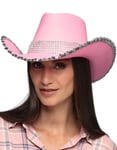 Rosa Cowboyhatt med Silver Paljetter