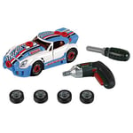 Theo Klein 8668 Set de Tuning Bosch avec visseuse électronique Ixolino et Tournevis - Voiture montable et démontable - Dimensions : 20,5 x 9,5 x 6 cm - pour Enfants à partir de 3 Ans