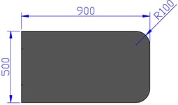 GULVPLATE JØTUL 500X900 SORT LAKK