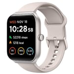 TOOBUR Montre Connectée Homme/Femme avec Alexa et Podometre, 1,95" Smartwatch avec 100 Sports,Repondre Appel et Cardiofrequencemetre,Étanche IP68 pour Natation,Compatible avec iOS et Android Beige