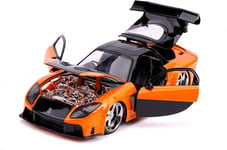 Jada Toys Han's Mazda RX-7 Orange and Black Fast & Furious Movie 1/24 Diecast Model Car by 30732