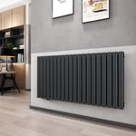 Heilmetz - Radiateur à eau chaude panneaux ovale horizontal couche double Radiateur chauffage 60x120cm Anthracite