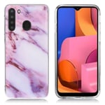 Samsung Marble Galaxy A21 kuoret - Ruusu / Violetti Marmori