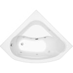 Baignoire balnéo d'angle lucina essentia - tablier acrylique inclus - massage eau + air 140 x 140 cm - Blanc - Allibert