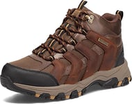 Skechers Men's SELMEN RELODGE Hiking Boot, Dark Brown Leather W/Mesh, 8 UK