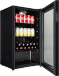 Cookology Drinks Fridge 48cm Under Counter 93L Glass Door - Black BC96BK