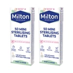 2 x 50 Milton Mini Sterilising Tablets 15min Soother Baby Pacifier Antiseptic