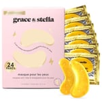 Grace & Stella [24 Paires, Or] Patch en Gel qui Réduit les Cernes Sous les Yeux, Anti Rides, Anti Poche - Vegan & Cruelty-Free, Soins des Yeux