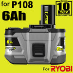 Genuine For RYOBI P108 18V One+ 6.0Ah Plus High Capacity Battery Lithium-Ion UK