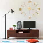 3D Wall Clock Modern Design Gold 100 cm XXL vidaXL