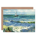 Van Gogh Sea at Les Saintes Maries de la Mer Fine Art Blank Greeting Card