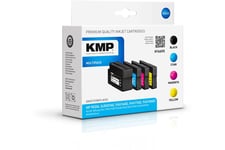 KMP MULTIPACK H166VX - 4 pakker - Højtydende - sort, gul, cyan, magenta - kompatibel - blækpatron (alternativ til: HP F6U16AE, HP F6U17AE, HP F6U18AE, HP L0S70AE)