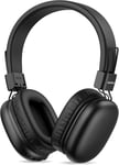 Casque Bluetooth Sans Fil Enfant, Casque Audio Enfant avec Jack, Casque Bluetooth 5.4 Pliable, Volume Limité 85/94dB, 50 Heures de Travail, Réglable, Headphones Sans Fil pour Étude, Voyage (Noir)