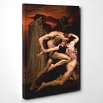 Big Box Art William Adolphe Bouguereau Dante and Virgil in Hell Canvas Wall Art Print Ready to Hang Picture, 30 x 20 Inch (76 x 50 cm), Multi-Coloured