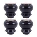 JNMDLAKO 4 Pieces Furniture Feet Solid Wood Gourd Type Replacement Table Legs Furniture Legs for Sofa Bed Cabinet Chair Couch Feet Furniture Legs(black12cm)