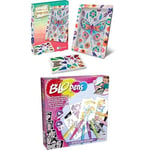 LANSAY - LOT : 1 Kit Collection Sequins Papillon + 1 Kit Coloriage à Souffler BLOPENS - Activités Créatives pour Enfants dès 5 Ans - Création Tableaux Étincelants - Idée Cadeaux Noël