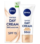 NIVEA 24H Moisture Tinted Day Cream with Vitamin E Light Skin Tone SPF15 50ml