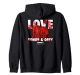 Chucky & Tiffany Blood Stained Love Honor Obey Zip Hoodie