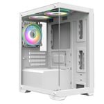 CIT Range MATX Case White with 6 Port Hub PWM & 3xARGB Fans